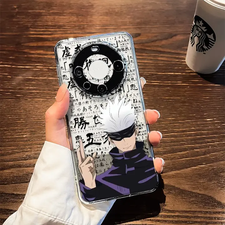 Huawei Mate80/70対応 シュタインカバー【透明・五条悟・呪術廻戦デザイン・全包カバー・ソフトタイプ】