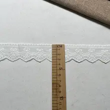 純綿製レース縁取り生地【DIY・子供服装飾用・布幅3.5cm】
