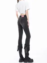 深灰色スキニーデニムパンツ【高腰・女性用・ストレッチ素材】