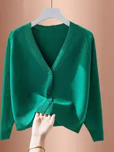 アイスシルクニットカーディガン【薄手・韓国風・ショート丈・日焼け対策】