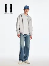 快適なコットンデニムパンツ【ウォッシュ加工・ストレート・秋用】