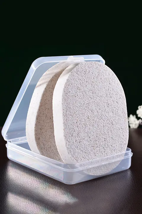 透明プラスチック製 メイク用スポンジ収納ボックス【ファンデーション用パフ・クレンジングパッド】