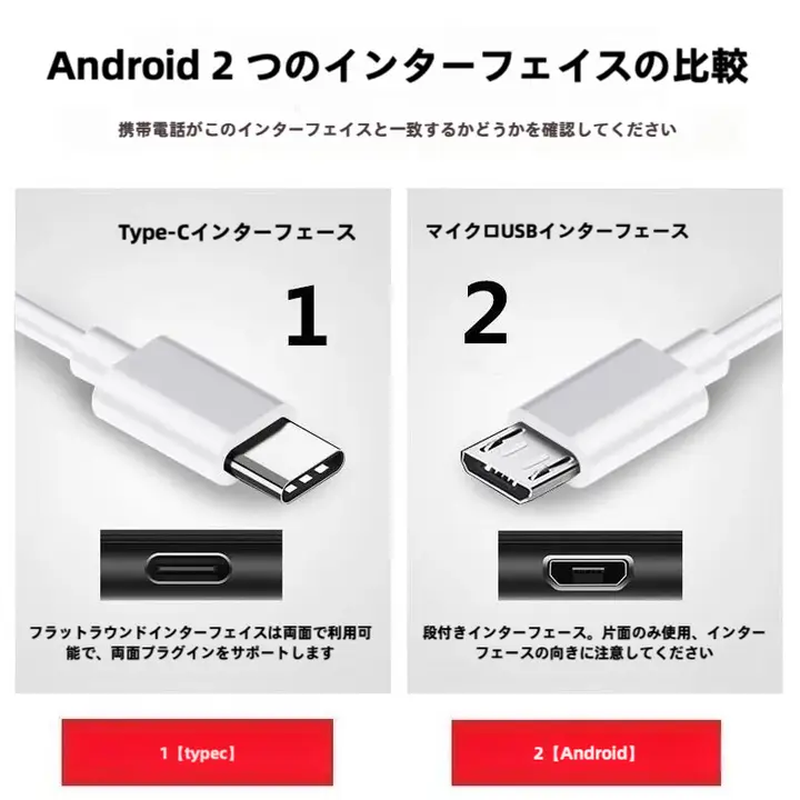 Type-C充電ケーブル【急速充電対応・スマートフォン用】