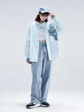 カラーコンビネーションのメンズ長袖シャツ【オーバーサイズ・春秋用・薄手・ゆったりデザイン】（セットアップ対応）