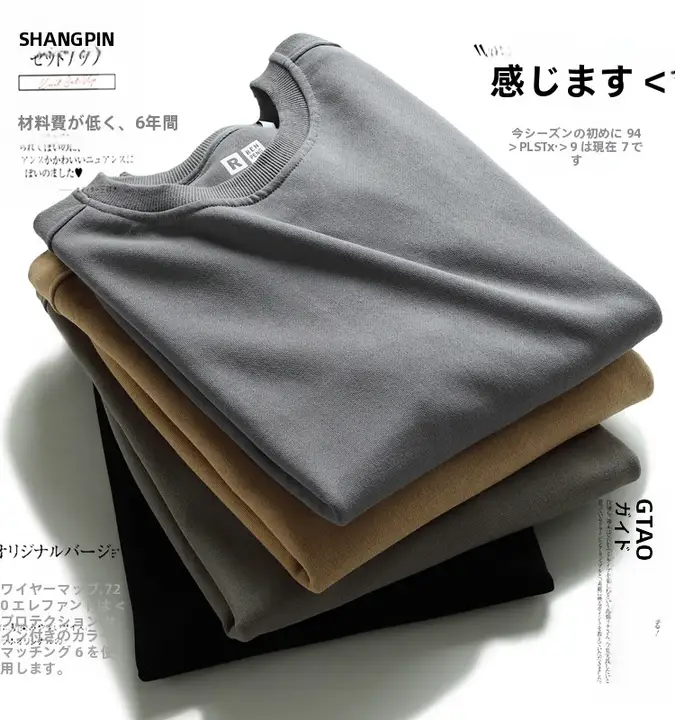 高支精梳全棉のスタイリッシュなパッチ付き！シンプルなデザインの秋用男性用ラウンドネックカジュアルセーター