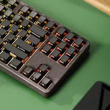 レザー風PBT製透光メカニカルキーボードキーキャップ【側面刻印・対応サイズ多様】
