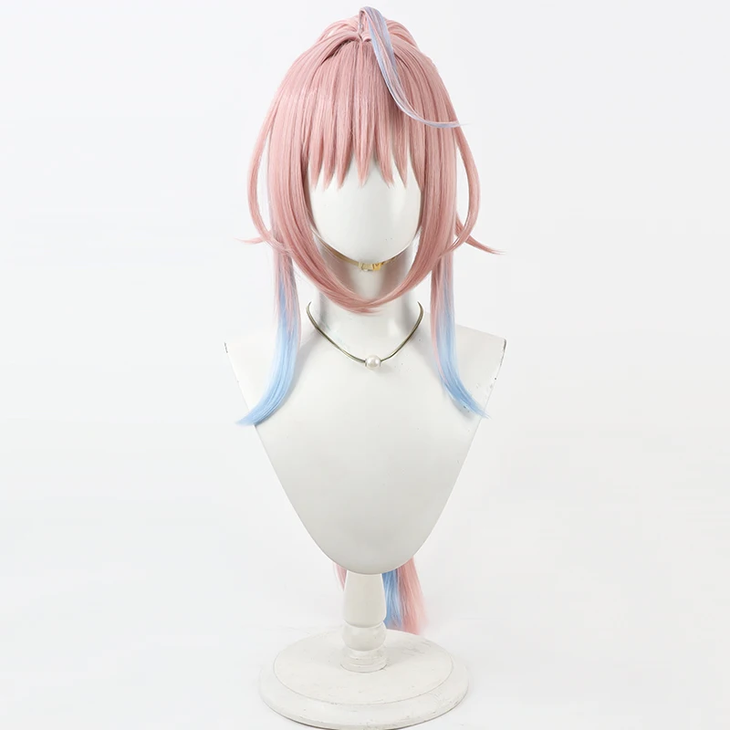 コスプレ用ウィッグ ピンクのツインテール：グラデーションカラーでゲームキャラにぴったりのスタイル