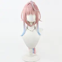 コスプレ用ウィッグ ピンクのツインテール【グラデーションカラー・分け目デザイン】