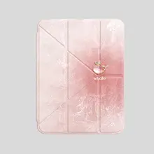 ADDTHIS iPad mini用透明カバー【ペンホルダー付き・氷河グラデーションデザイン・薄型・衝撃吸収】