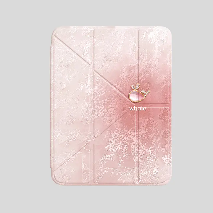 ADDTHIS iPad mini用透明カバー【ペンホルダー付き・氷河グラデーションデザイン・薄型・衝撃吸収】