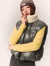 ダックダウンの女性用ダウンジャケット【ファー付き・ハートデザイン・ノースリーブ】（セットアップ対応）