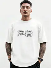 スタイリッシュな男性用ショートスリーブTシャツ【白・コットン・極上の柔らかさ・ルーズフィット】