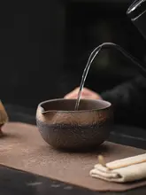 鎏金鉄釉抹茶セット【復古スタイル・茶筅付き】（セットアップ対応）