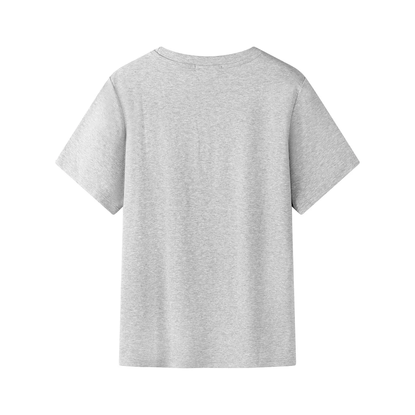 浅灰色刺繍短袖Tシャツ：夏季日常穿搭的亲肤与设计平衡