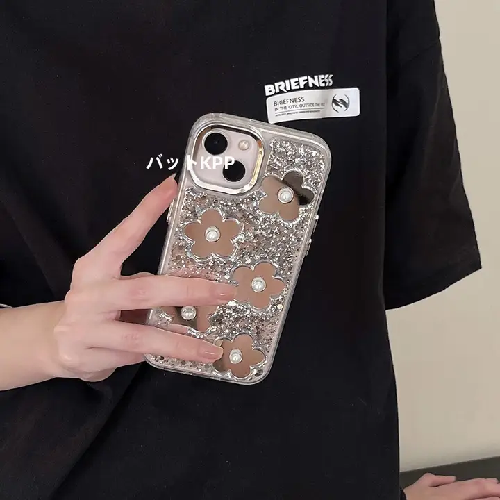 立体ミラー花柄iPhoneケース【Apple用・TPU素材・柔らかい・適応機種多数】