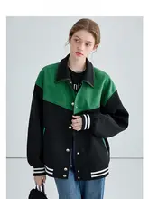 バイカラーのショートジャケット【アメリカンスポーツスタイル・春用】