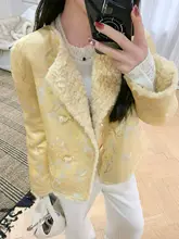 リバーシブルシープファー短丈ジャケット【冬用・中華風・レディース】