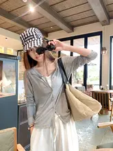 開放的でスリムなシルエット！Vネック薄手カーディガン【日焼け防止・フィット・通勤用】