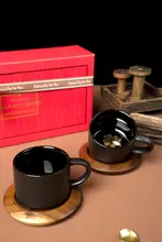 マグカップ 日式コーヒーカップ＆ソーサーギフトボックス【粒状デザイン】
