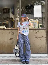 ユニセックス ヴィンテージ風 多ポケット ワイドカーゴパンツ【ウエストコード付き・水洗い加工・フィット】（セットアップ対応）