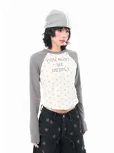 ビビッドカラーブロックのドット柄長袖Tシャツ【レディース・スリムフィット・カジュアル】