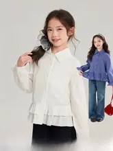 春の女の子用花柄シャツ【レース付き・韓国風・おしゃれ】
